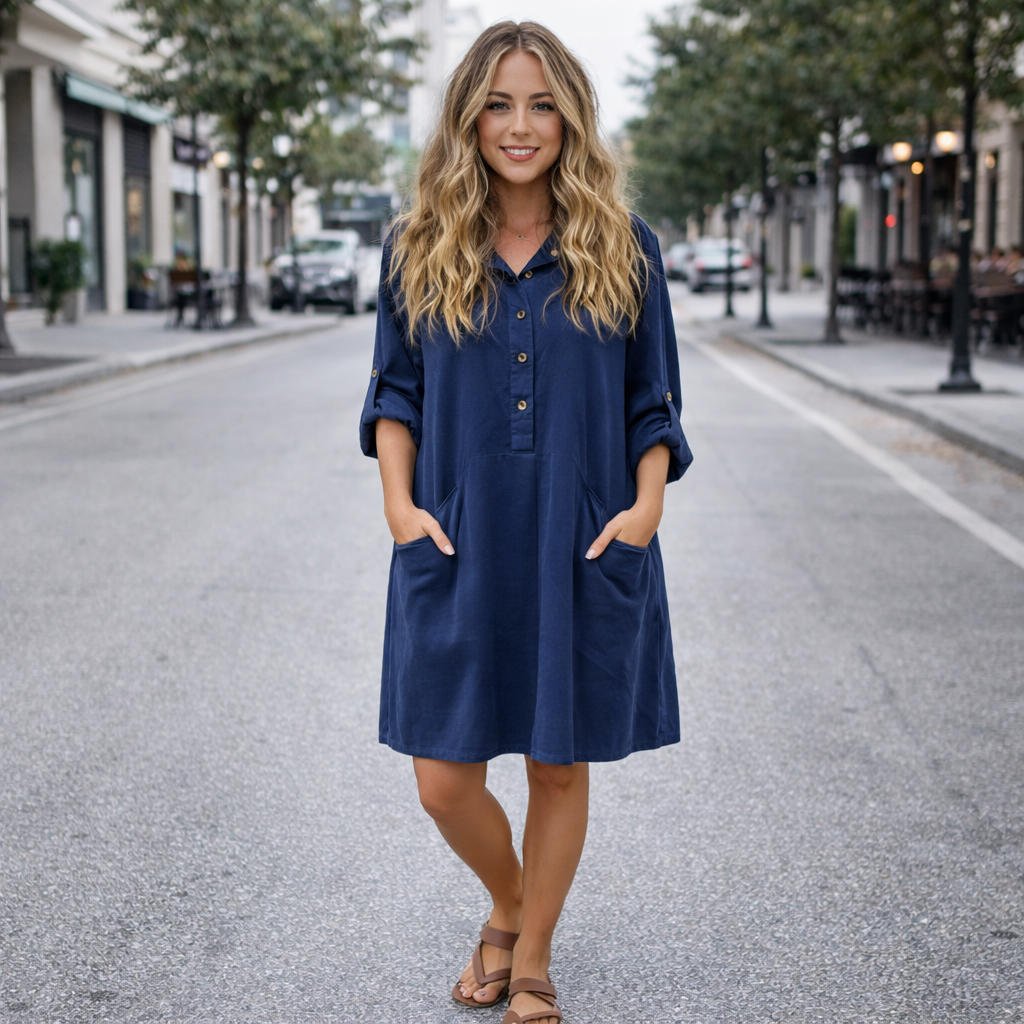 Blue Vera May Shirt Dress