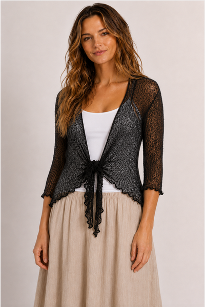 JOJO - Tie-Front Knit Cardigan