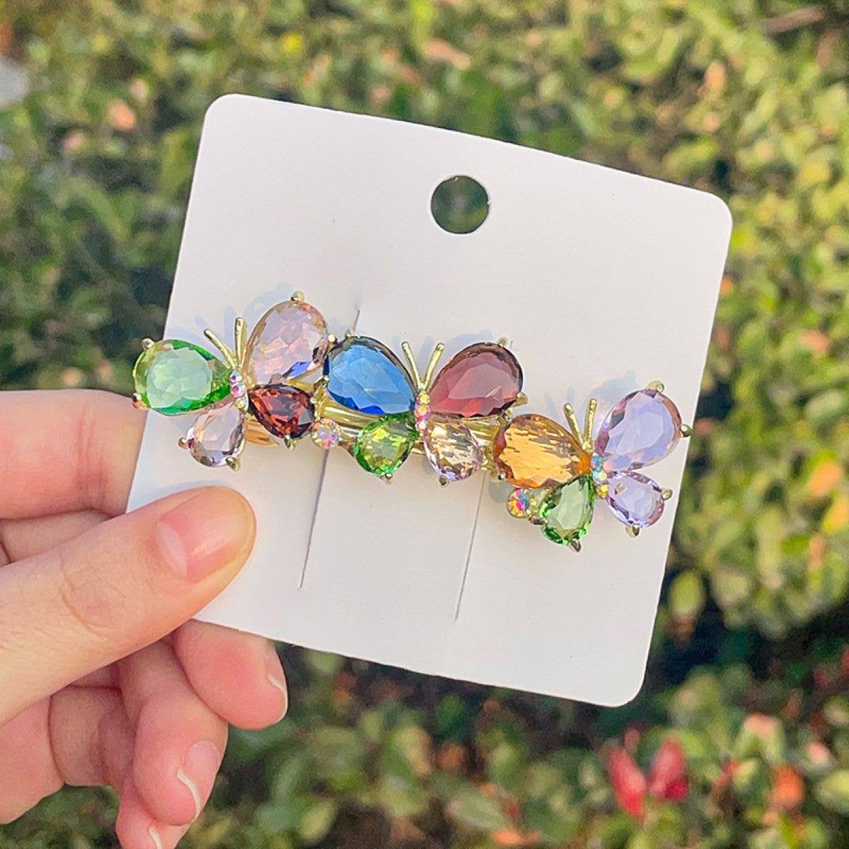 Dazzling Multicoloured Crystal Butterfly Hair Clip HC004