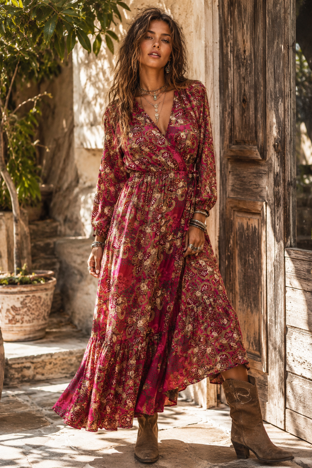 Sofia Frill Wrap Dress