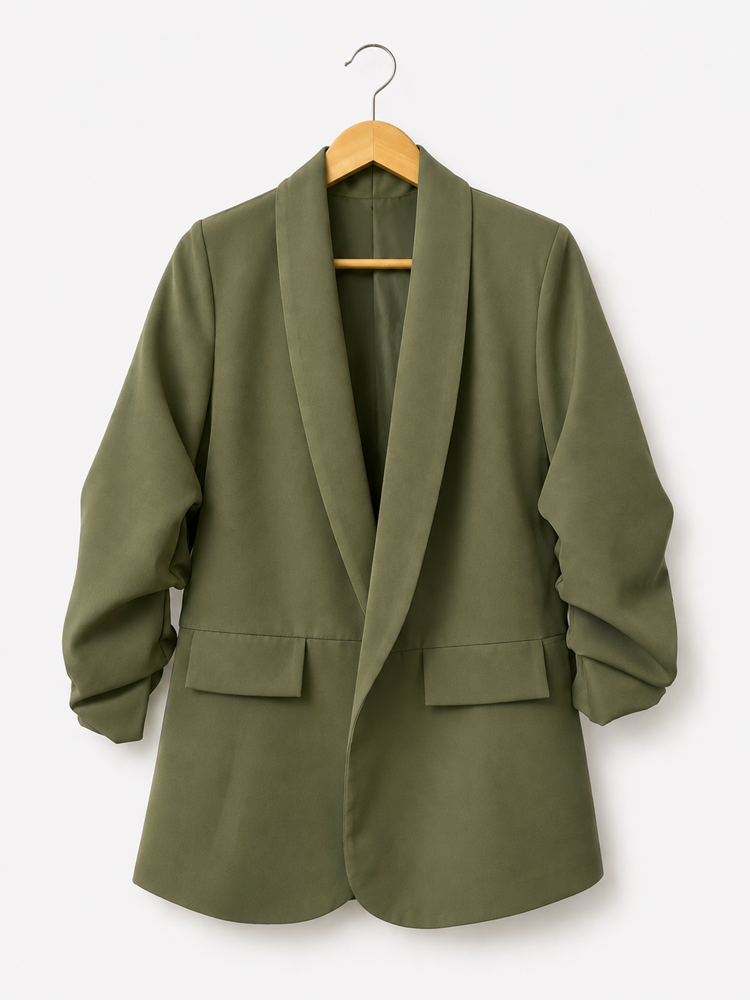 Oversized Rouched Sleeve Blazer
