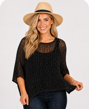 POPCORN KNIT OVERSIZED TOP