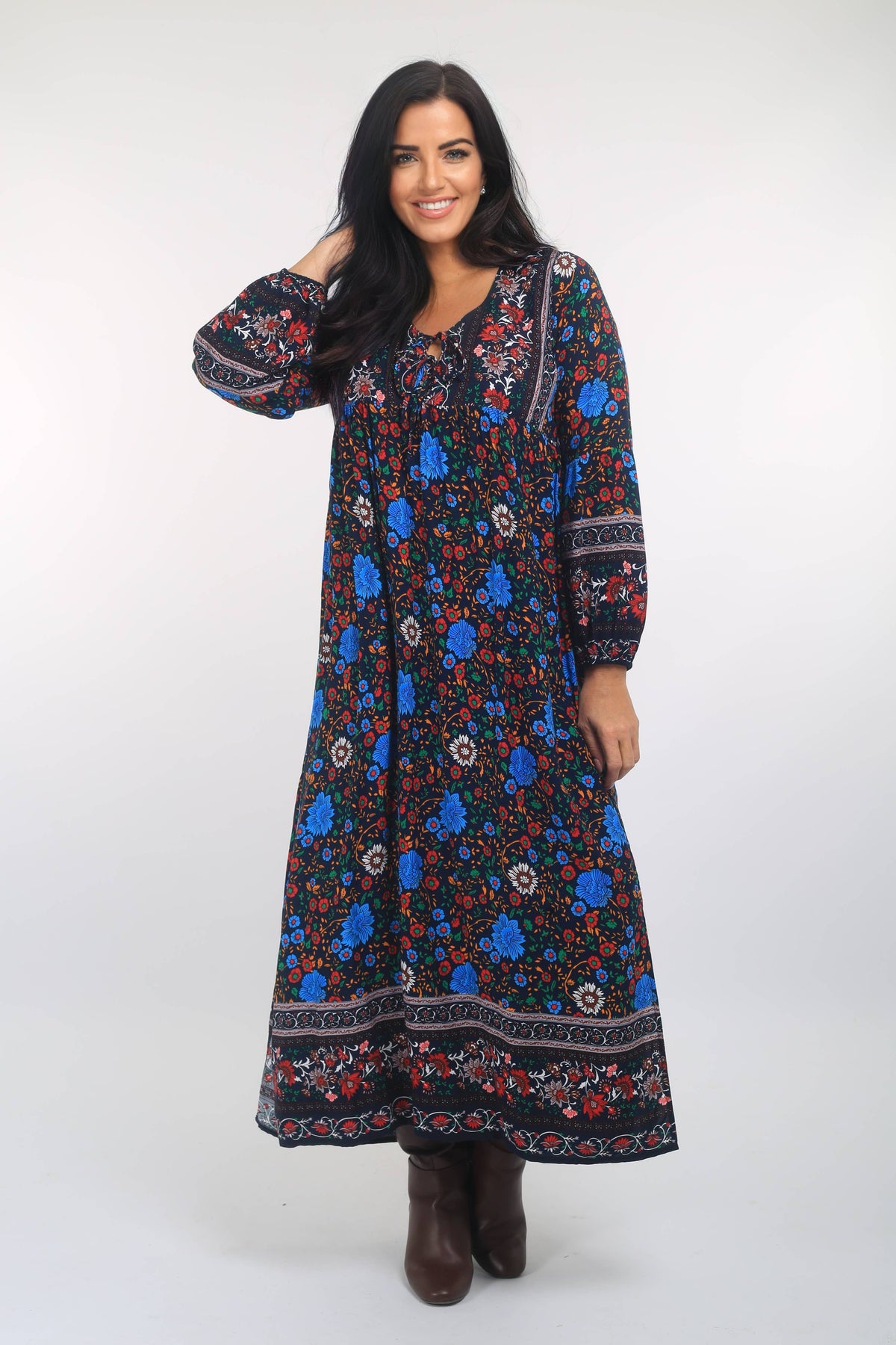 FLORA PEASANT MAXI DRESS