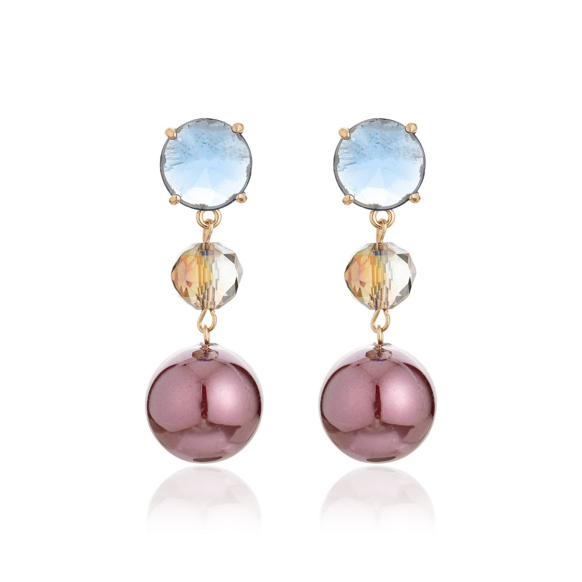 Nevaeh Earrings (Plum & Champagne)