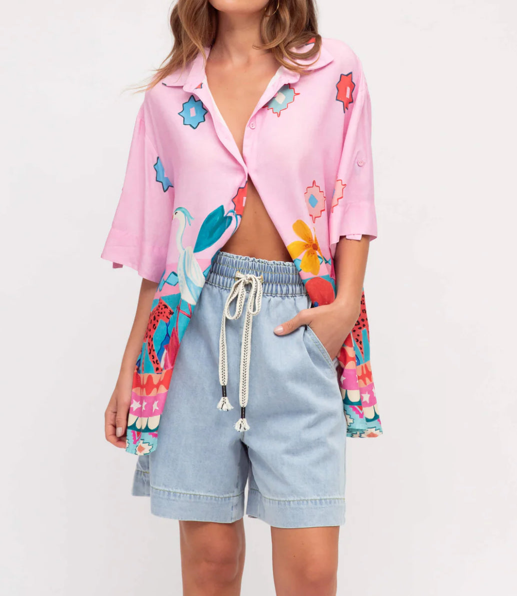 Relaxed Fit Denim Shorts