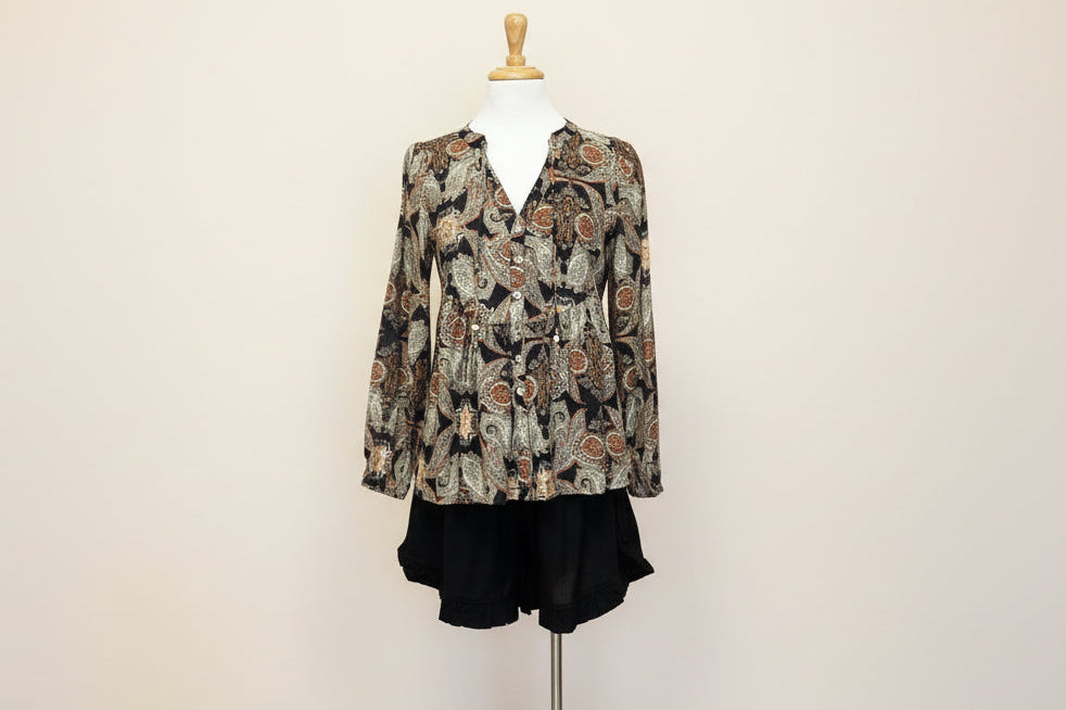 Rust & Noir Paisley Blouse