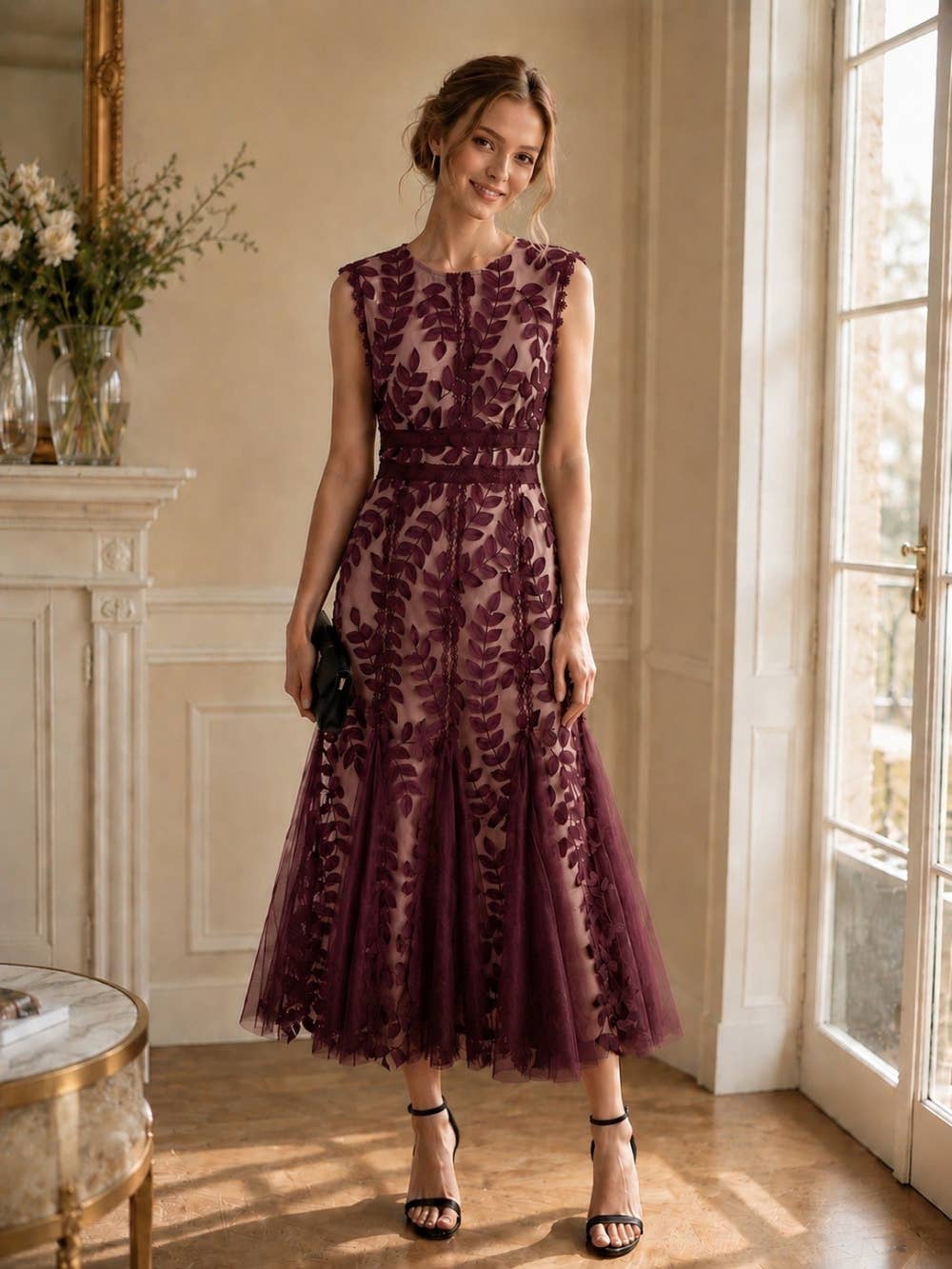 BOTANICAL GALA ETHEREAL MIDI DRESS