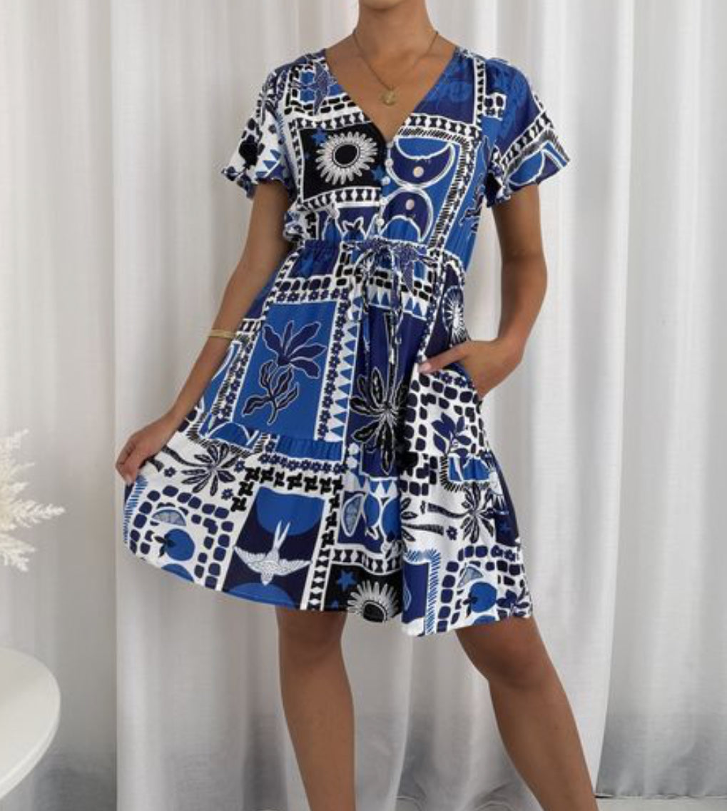 Mini Dress - Blue.