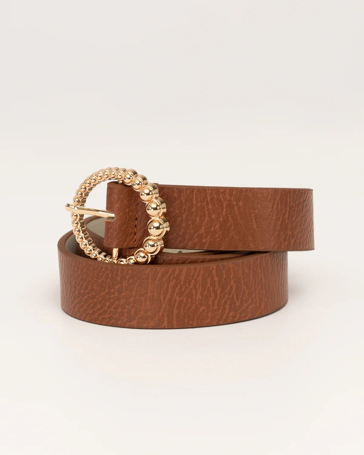 Tan/Gold Ring Belt
