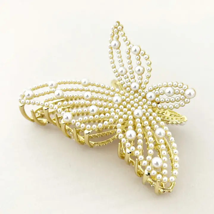 Pearl Butterfly Claw Clip