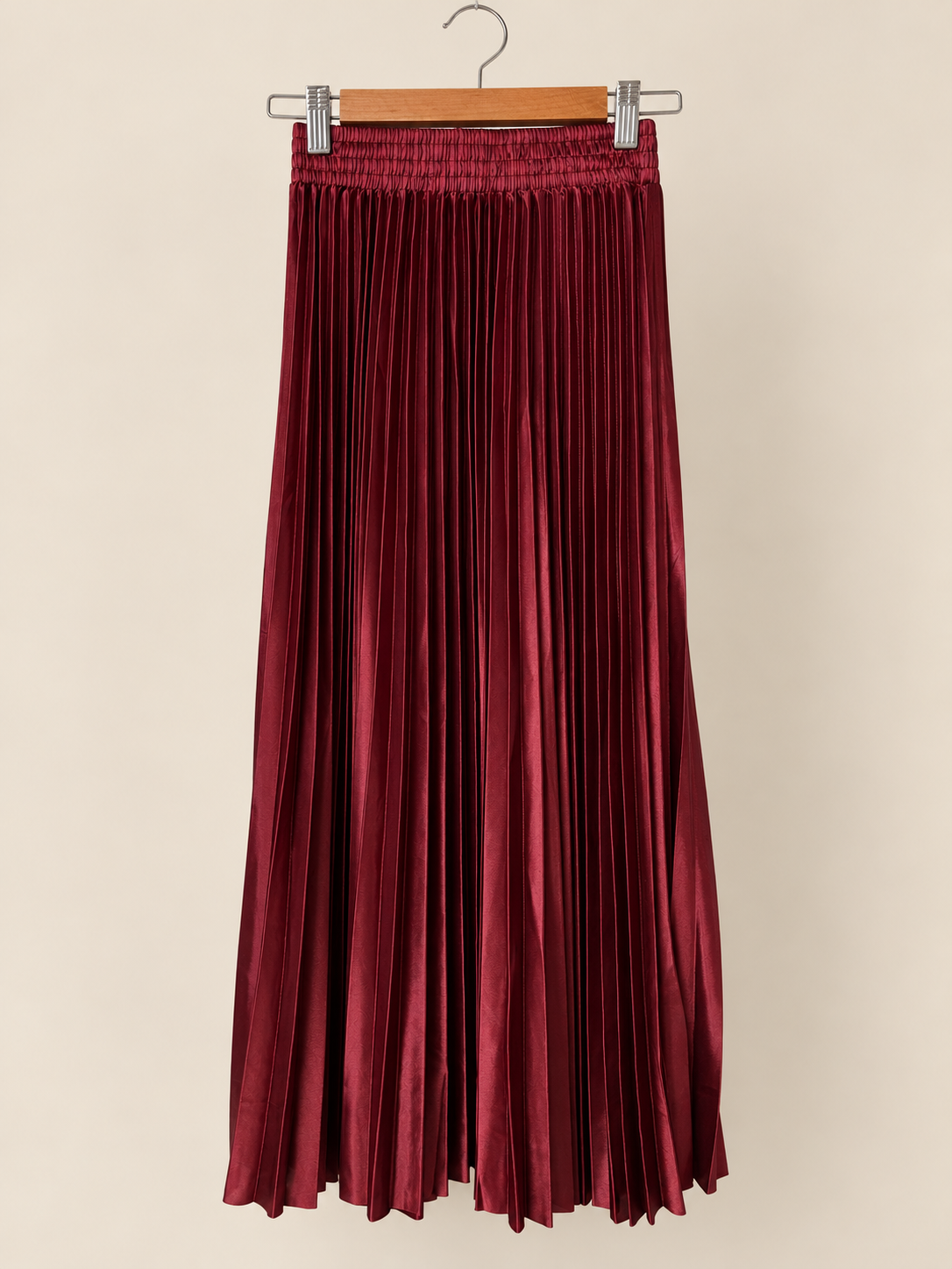 Satin Pleated Skirt
