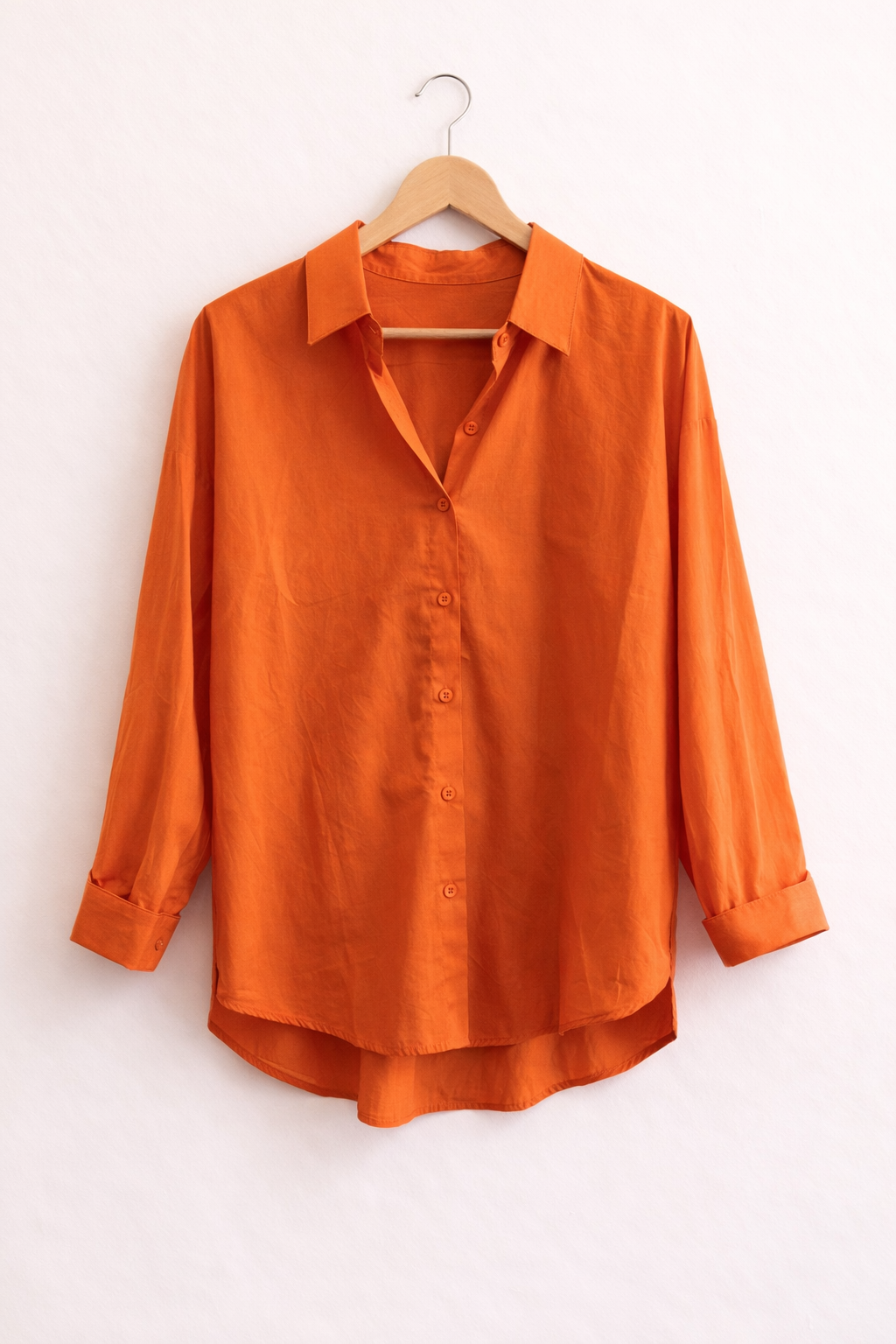 Rust - Cotton Casual Button Up Shirt