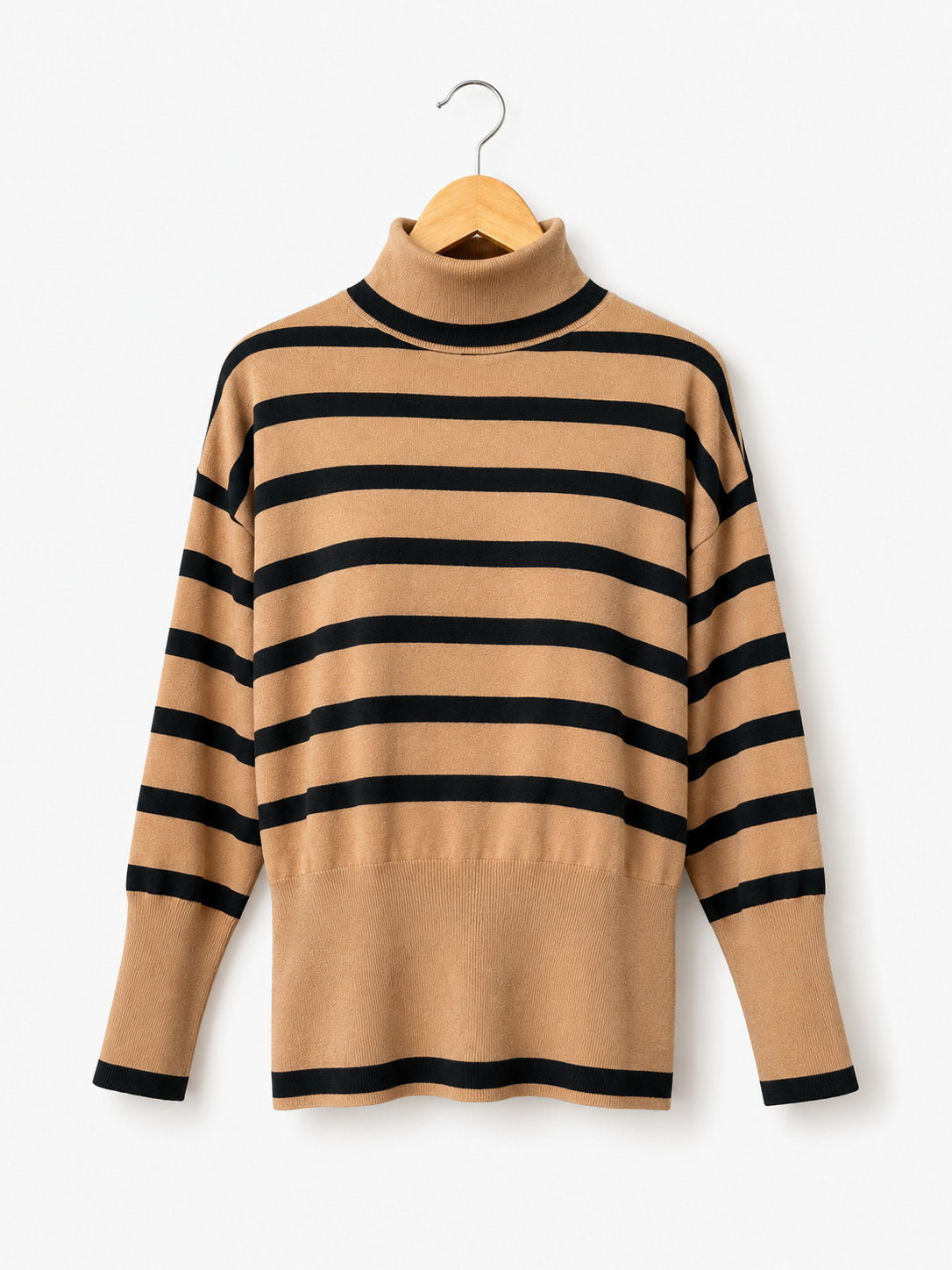 Roll Neck Jumper Brown/Black