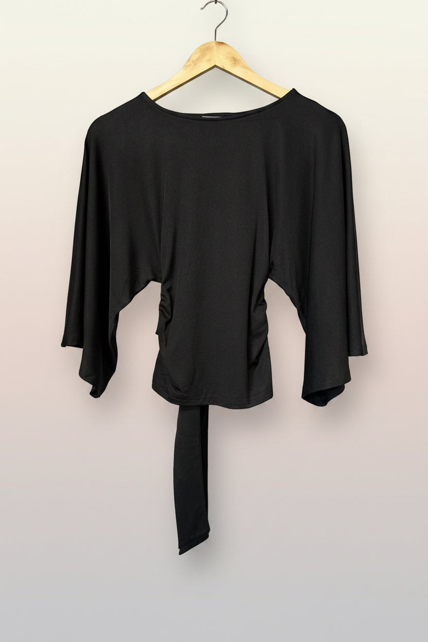 Batwing Sleeve Top with Back Tie Detail