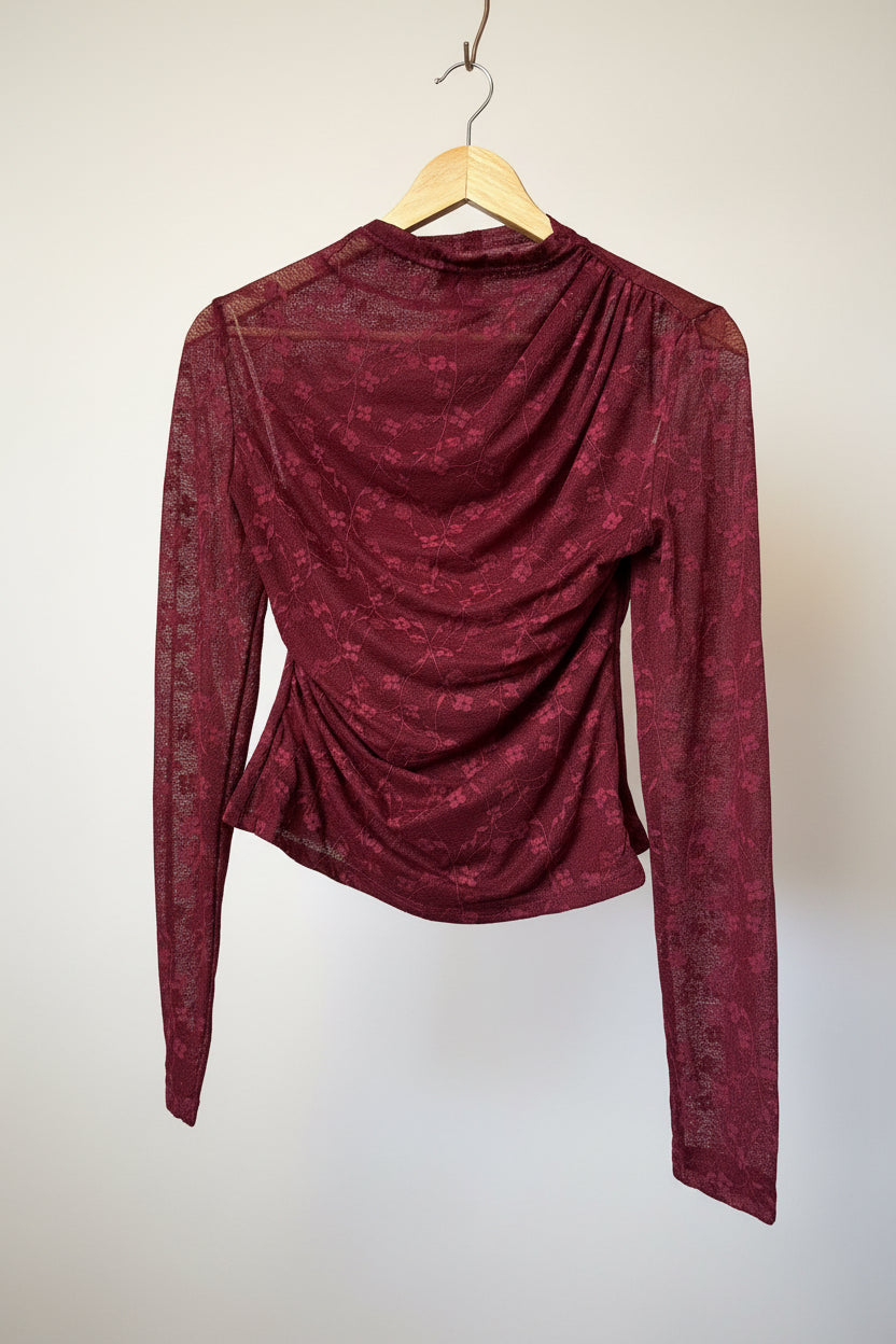Stretch Floral Lace Sheer Top