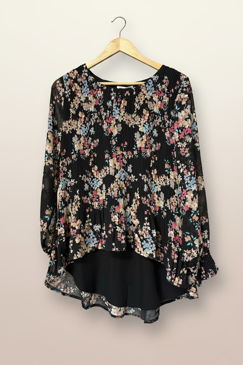 Pleated Flower Blouse