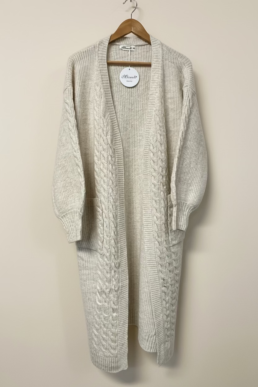 Cream Cable Knit Cardigan