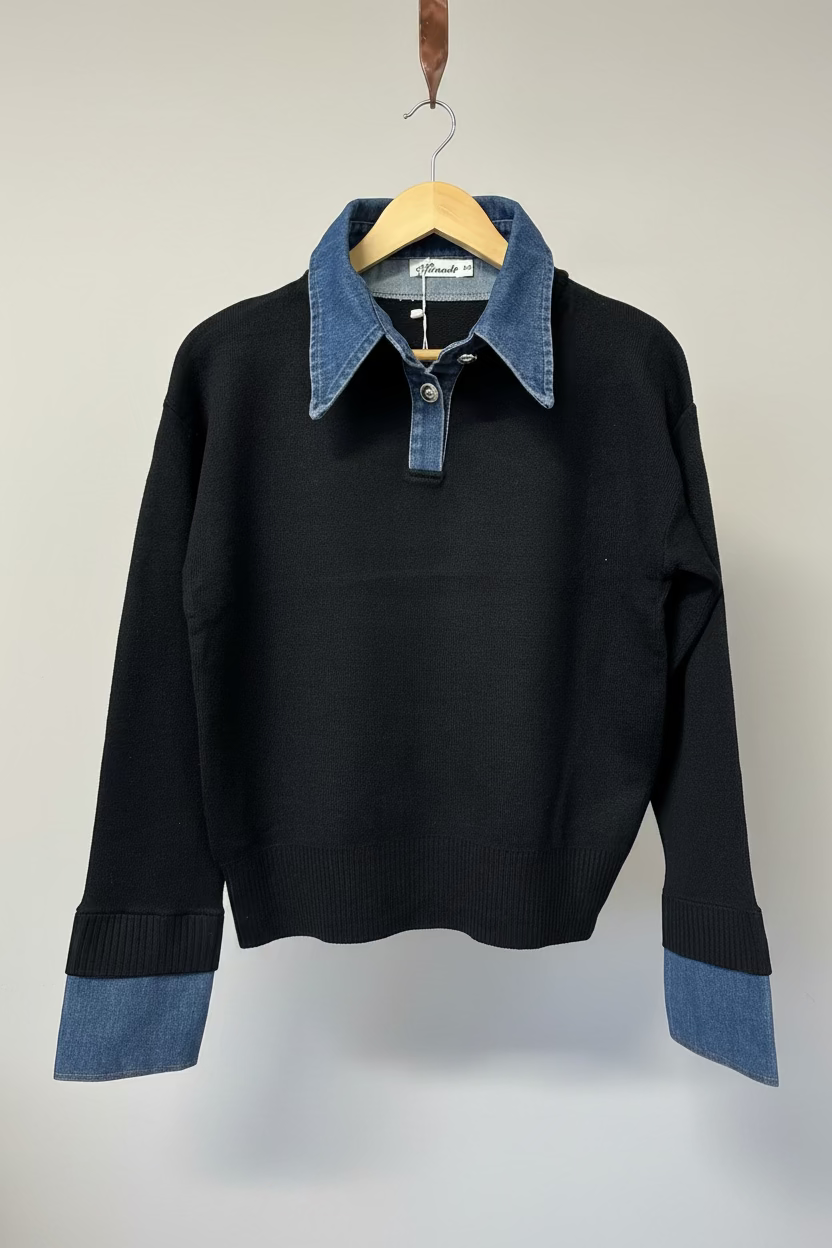 Denim Detail Jumper