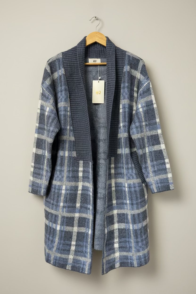 Blue Check Cardigan