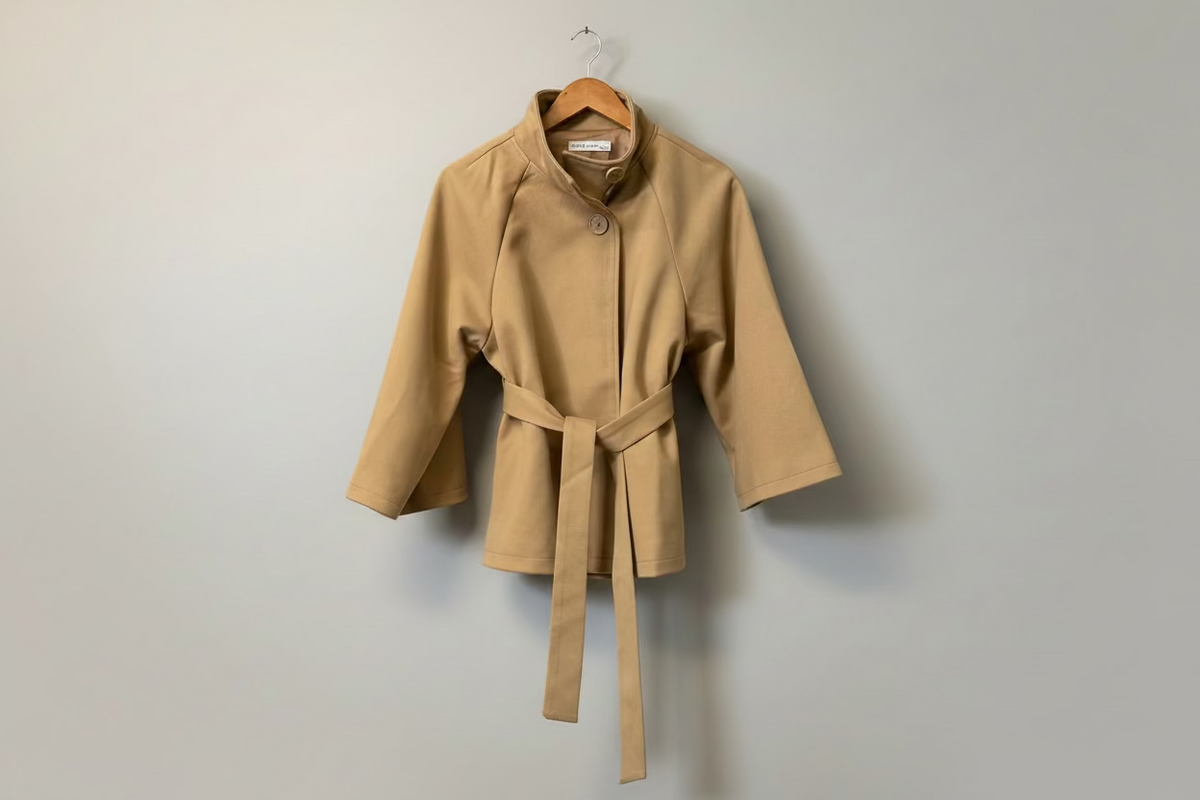 Funnel Neck Cape Coat