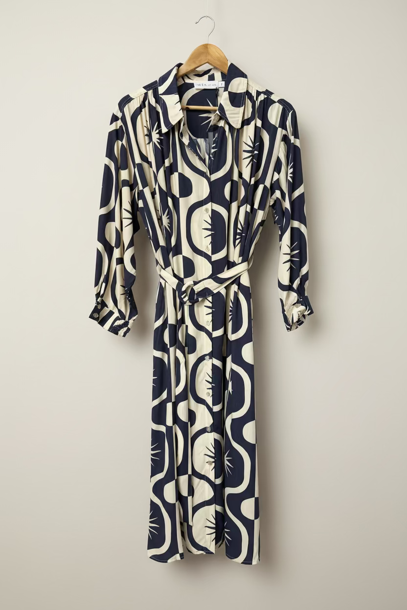 Latern Print Shirt Dress