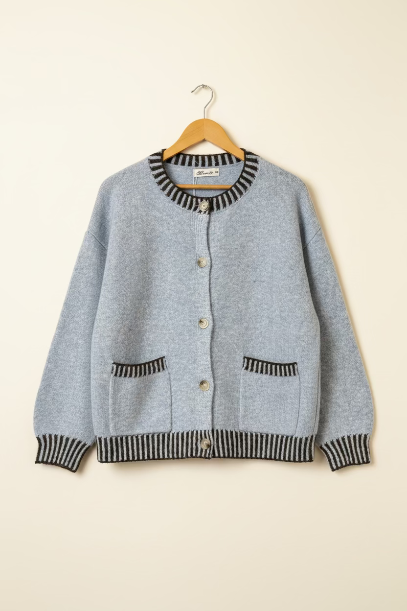 Blue Knit Cardigan