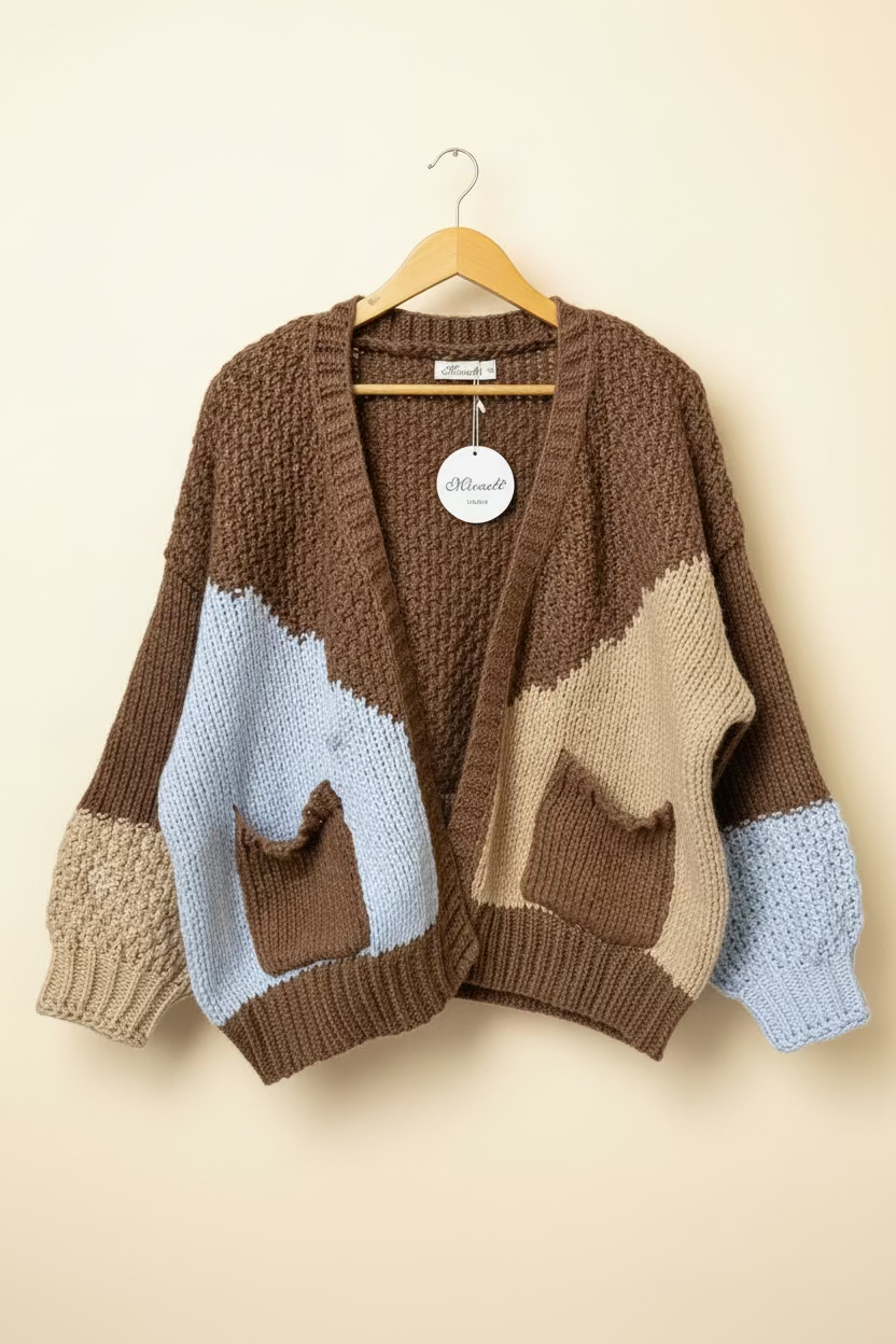 Blue & Choc Knit Cardigan
