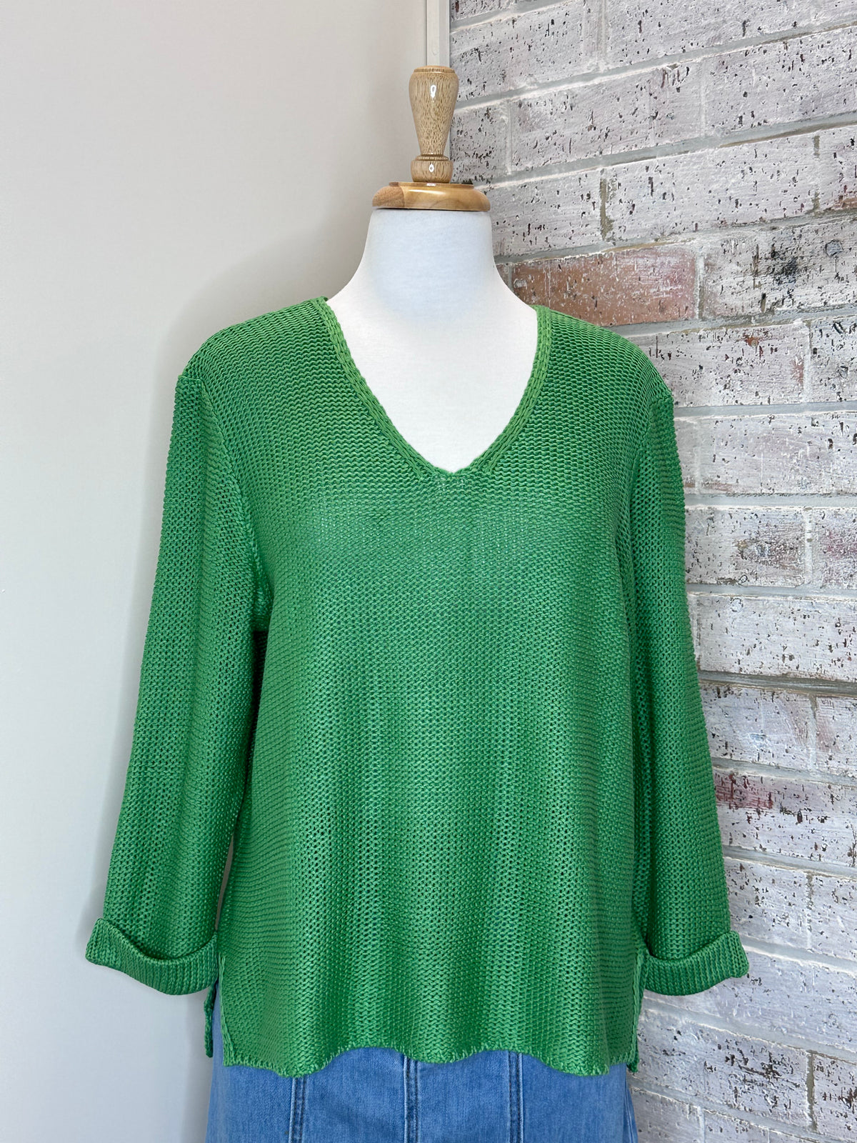 Esther V Neck Knit - Spearmint