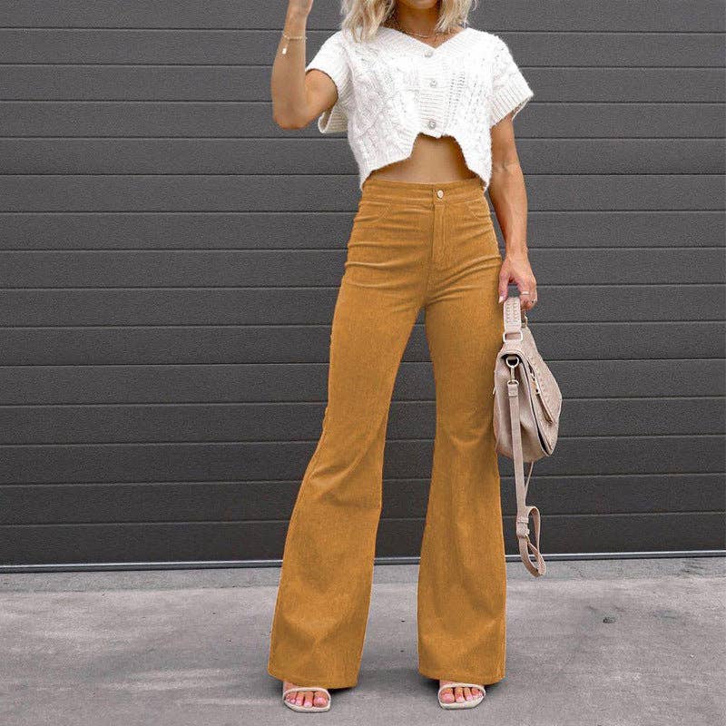 Sunflower Mid-Rise Slim Fit Corduroy Casual Pants