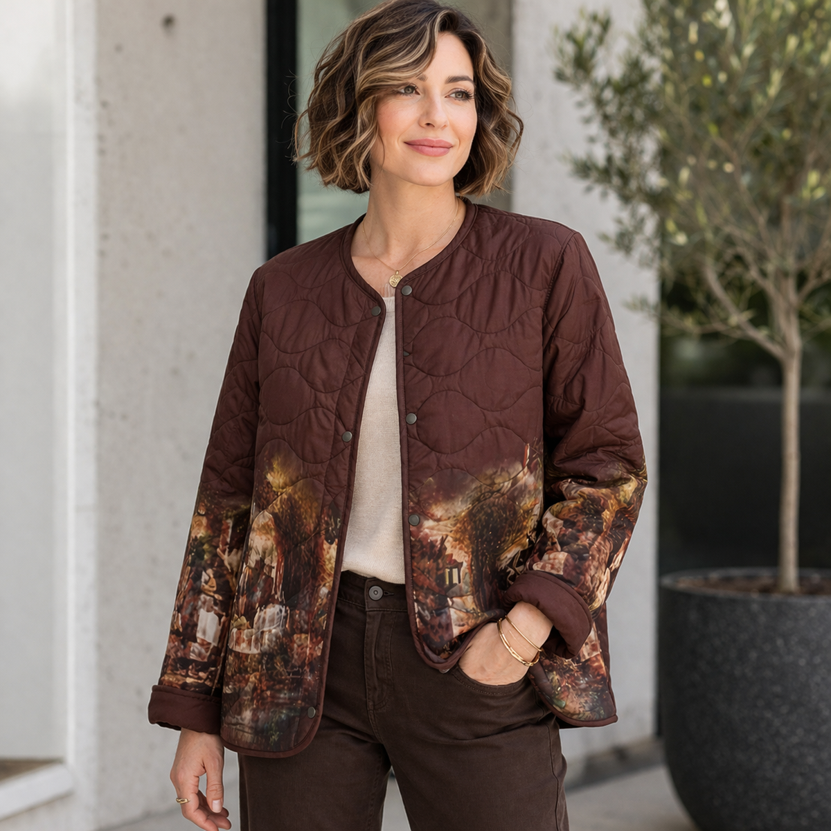 VERA MAY BROWN COTTON PADDED JACKET