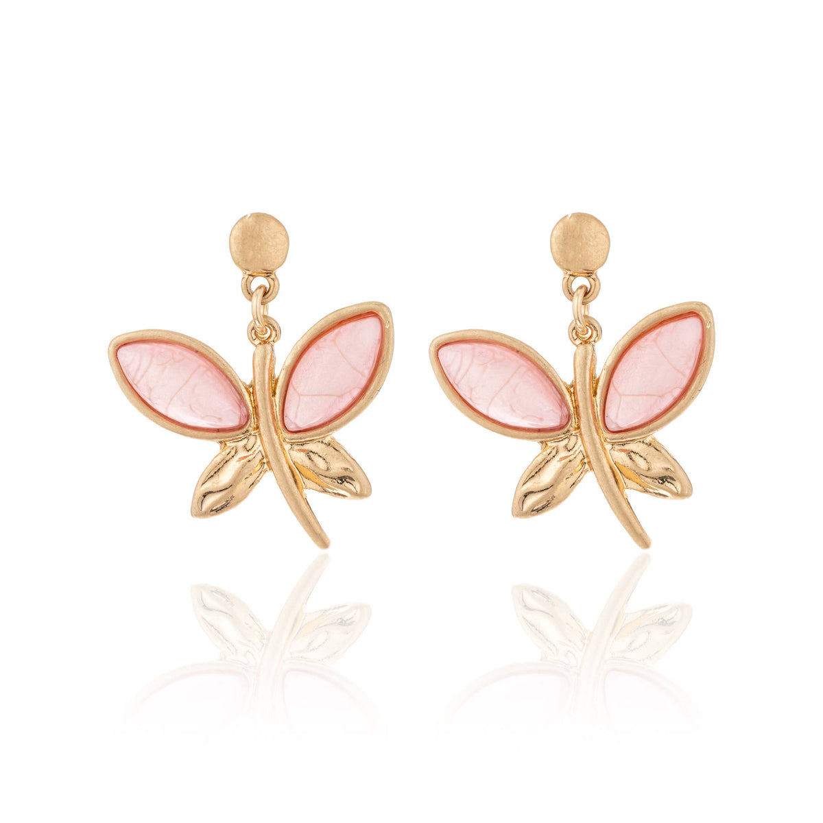 Cotton Earrings Pink & Gold