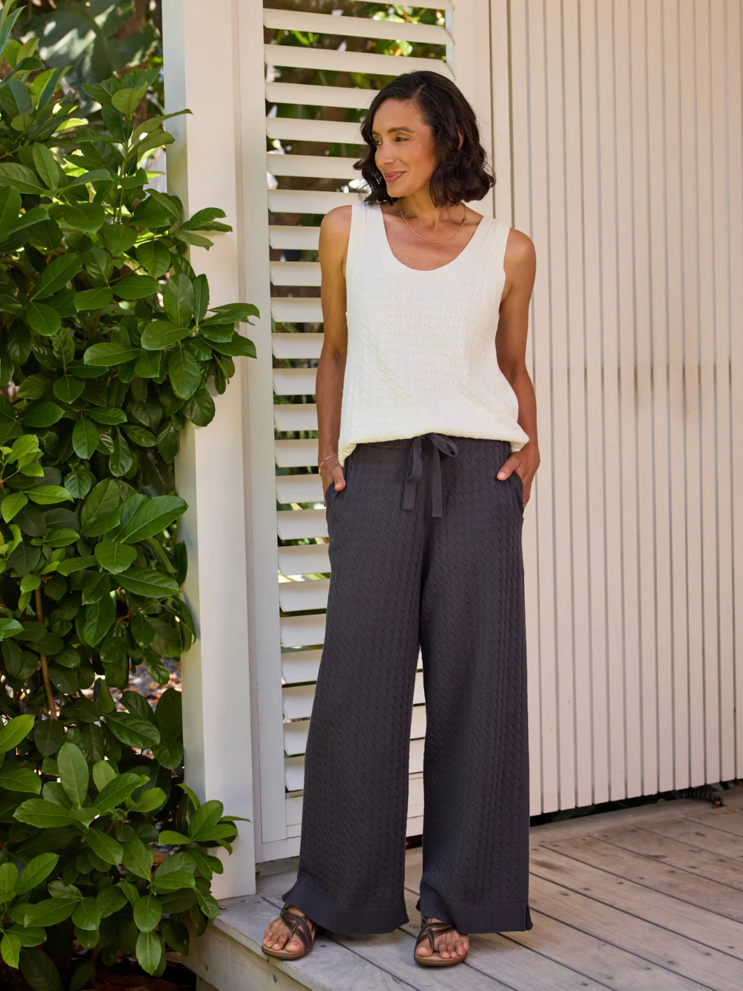 Pambula Knit Pant - Charcoal