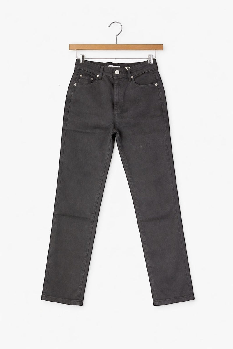 Rumours & Runways charcoal grey straight leg Wakee jeans made from denim.