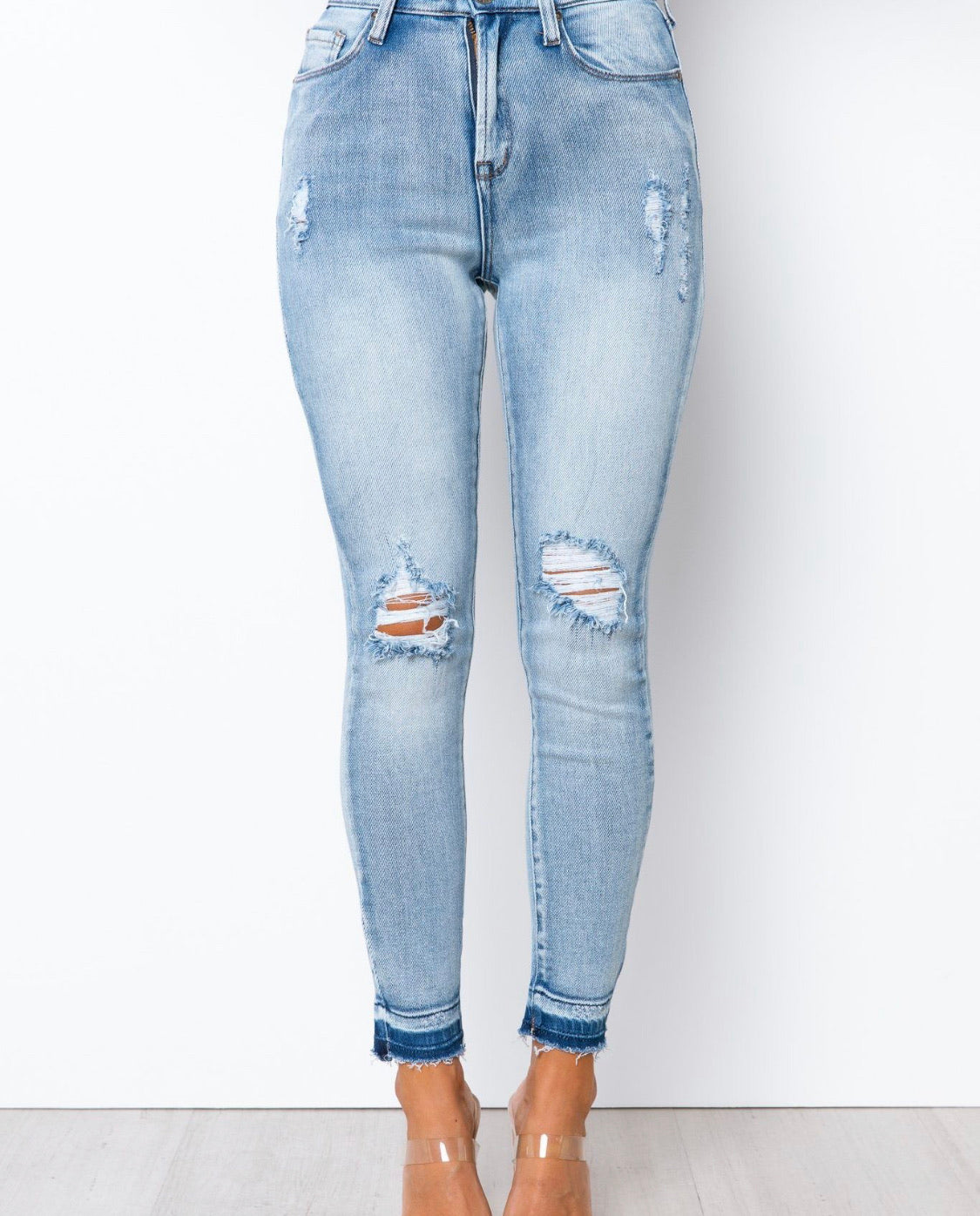 Wakee Washed Denim Ripped Jean